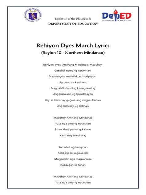 rehiyon dyes lyrics|JoanneGoesRandom: REHIYON DYES MARCH LYRICS .